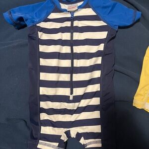 Hanna Andersson Navy and White Striped Rashguard